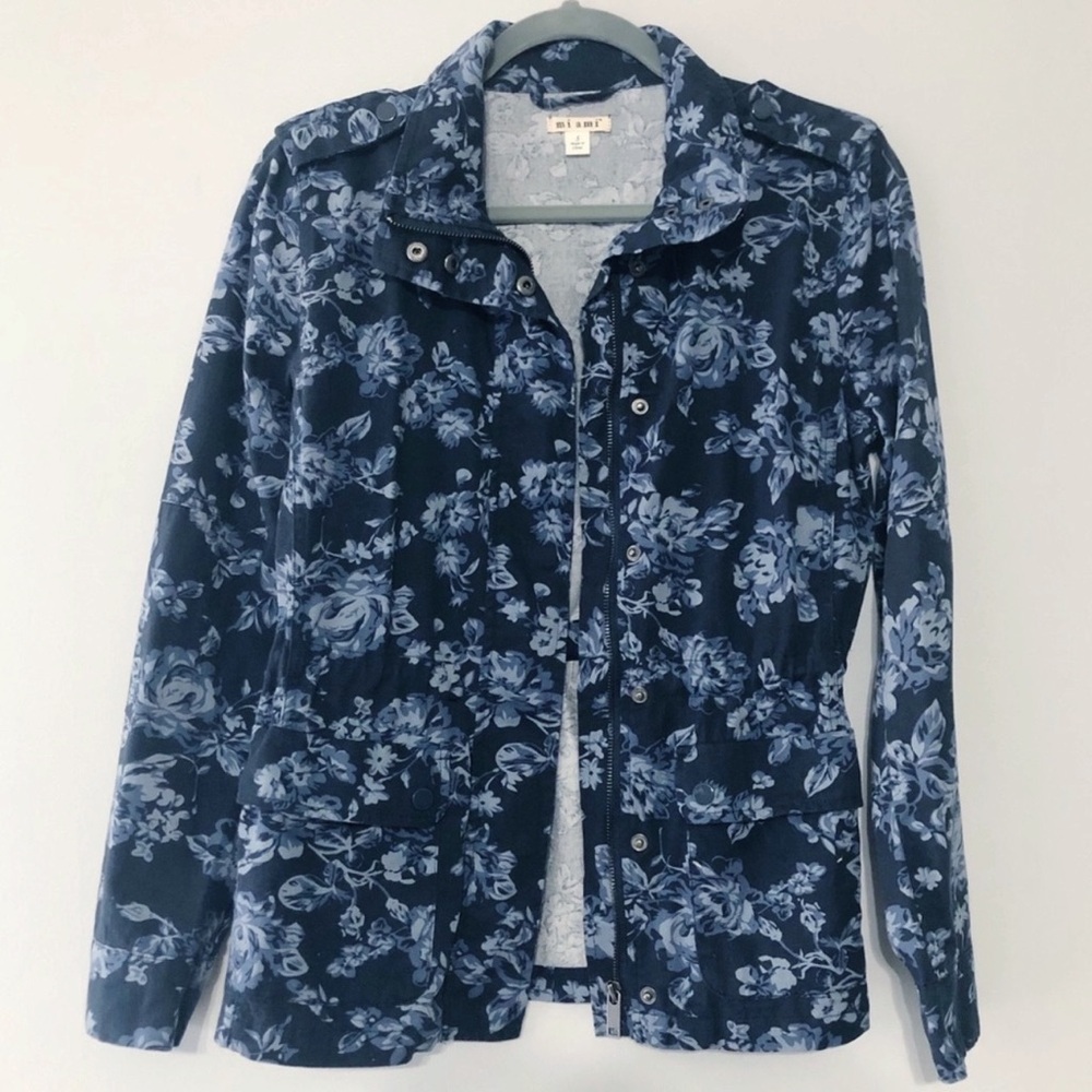 Miami Floral Moto‎ Jacket Size Small